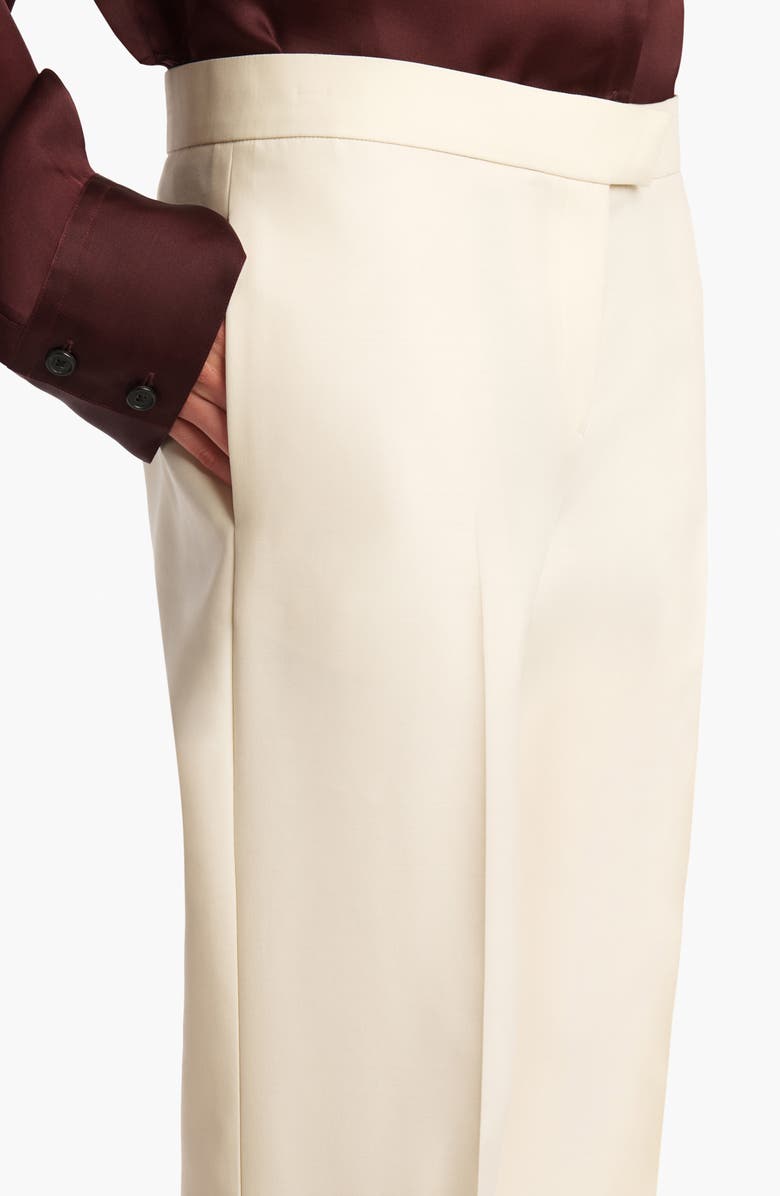 Khaite Callen Tapered Faille Straight Leg Pants, Alternate, color, Cream