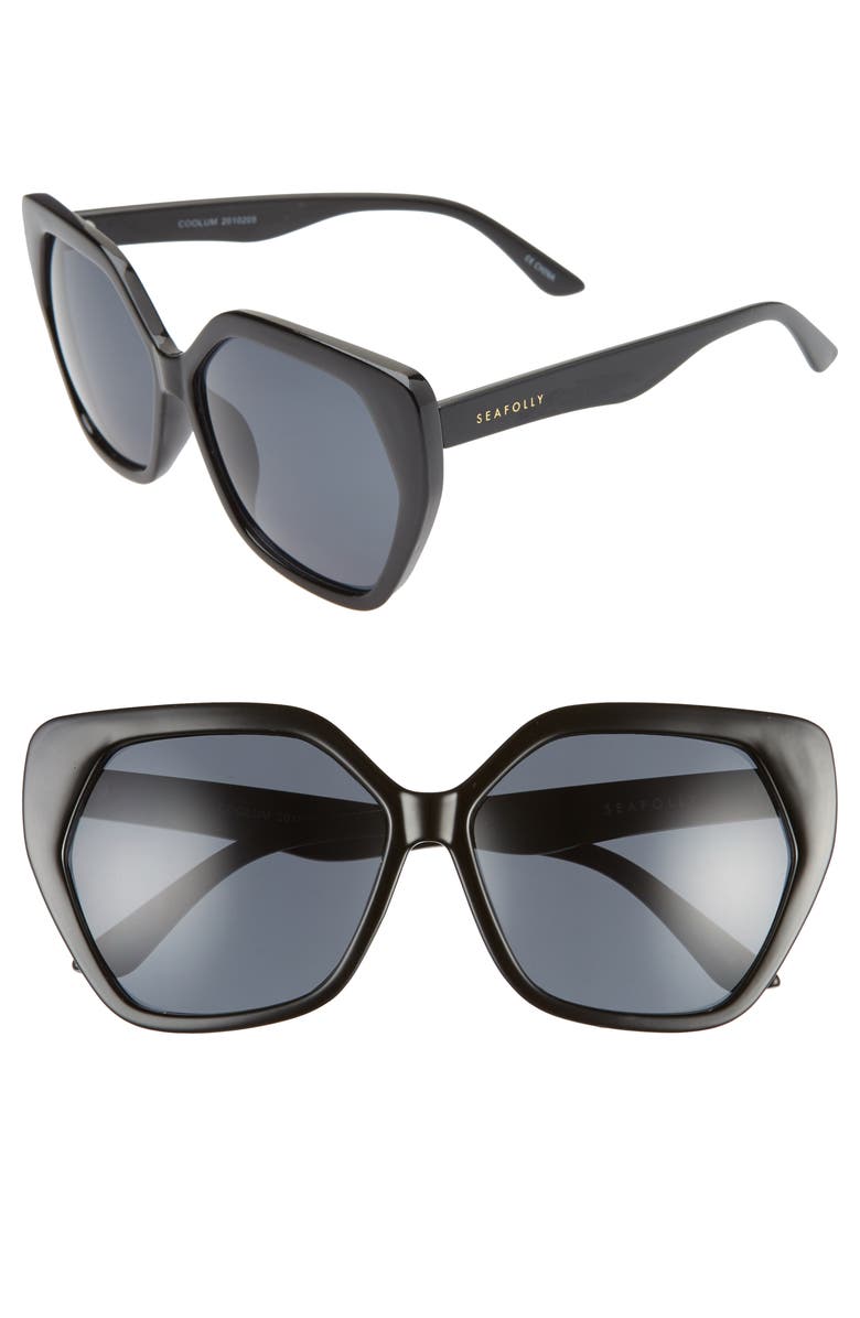 Seafolly Coolum 60mm Cat Eye Sunglasses, Main, color,