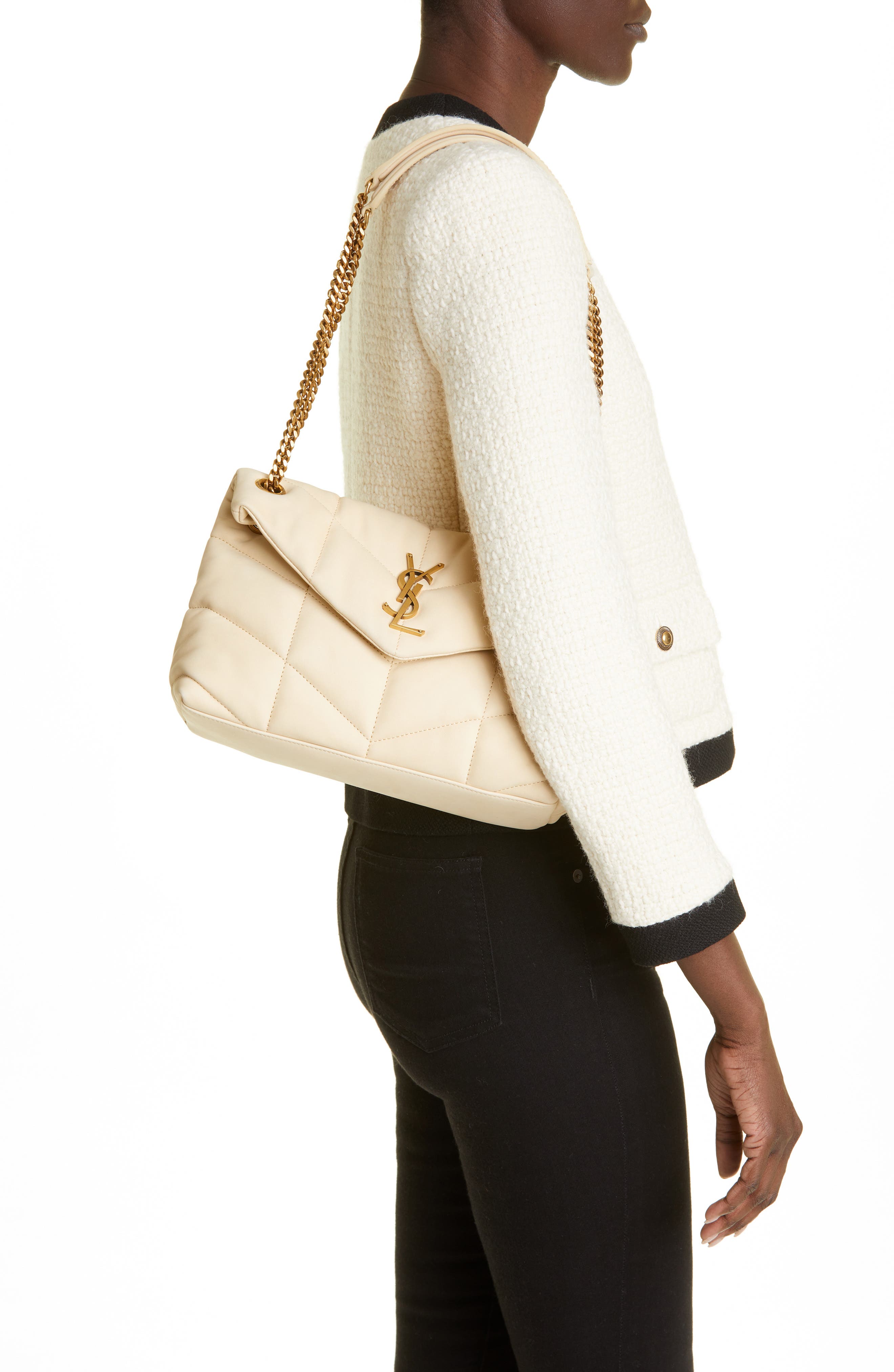 Saint Laurent Small Lou Leather Puffer Bag, Alternate, color, 