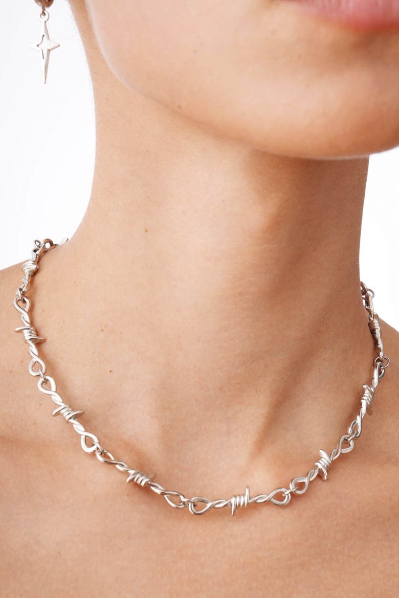 Wire Chain Necklace, Alternate, color, Silver