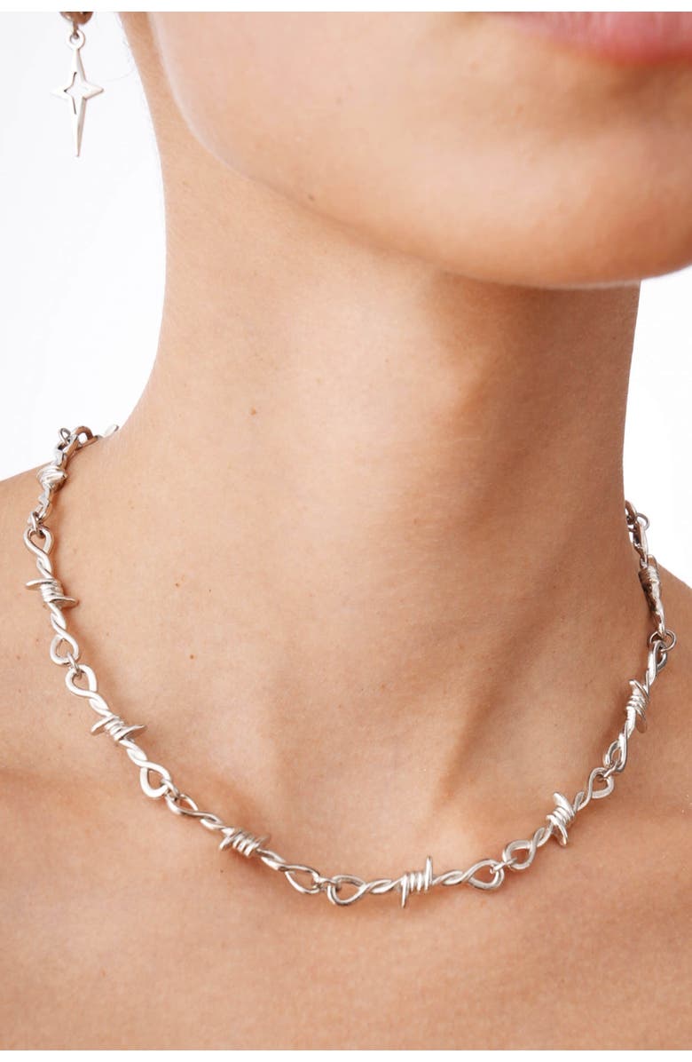 Velvet Luna Wire Chain Necklace, Alternate, color, Silver