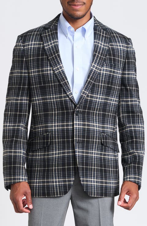 Black & Gray Plaid Blazer