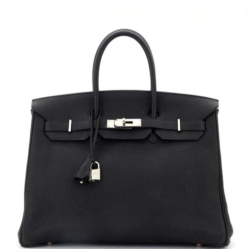 Pre-owned Hermes  Hermes Birkin Handbag Black Togo With Palladium Hardware 30