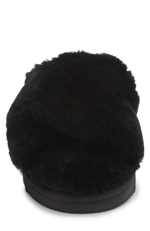 Ez Feet Genuine Shearling Mule In Black