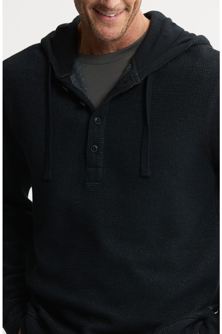 Textured Knit Hooded Pullover, Alternate, color, BLACK