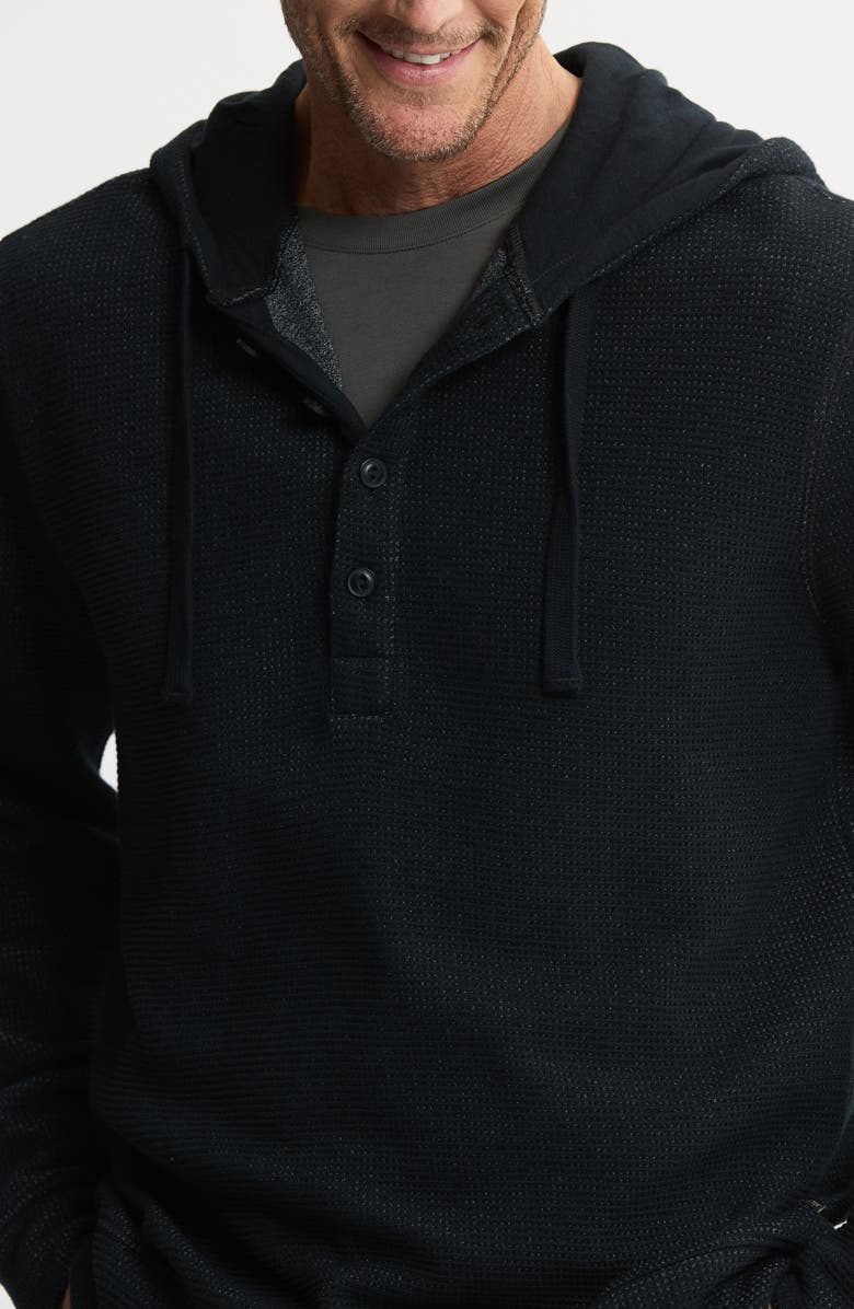 JACHS Textured Knit Hooded Pullover, Alternate, color, Black