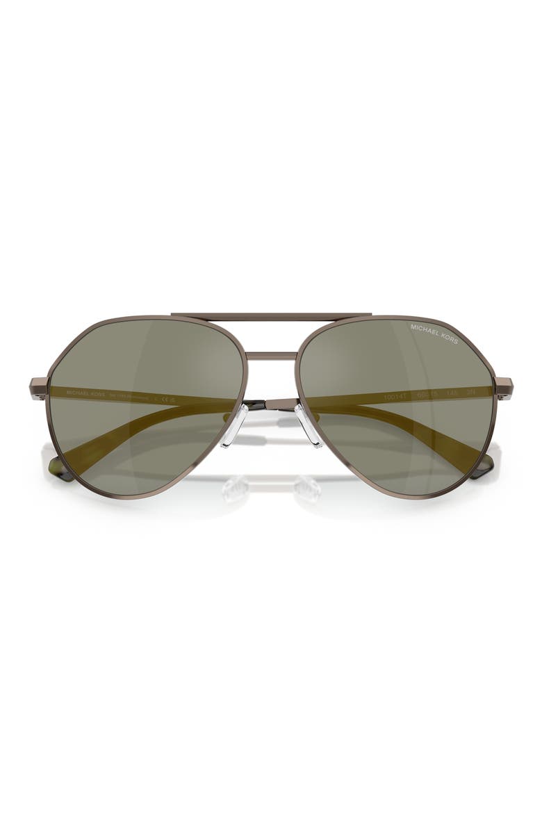 60mm Pilot Sunglasses, Alternate, color, MATTE HUSK / OLIVE MIRROR