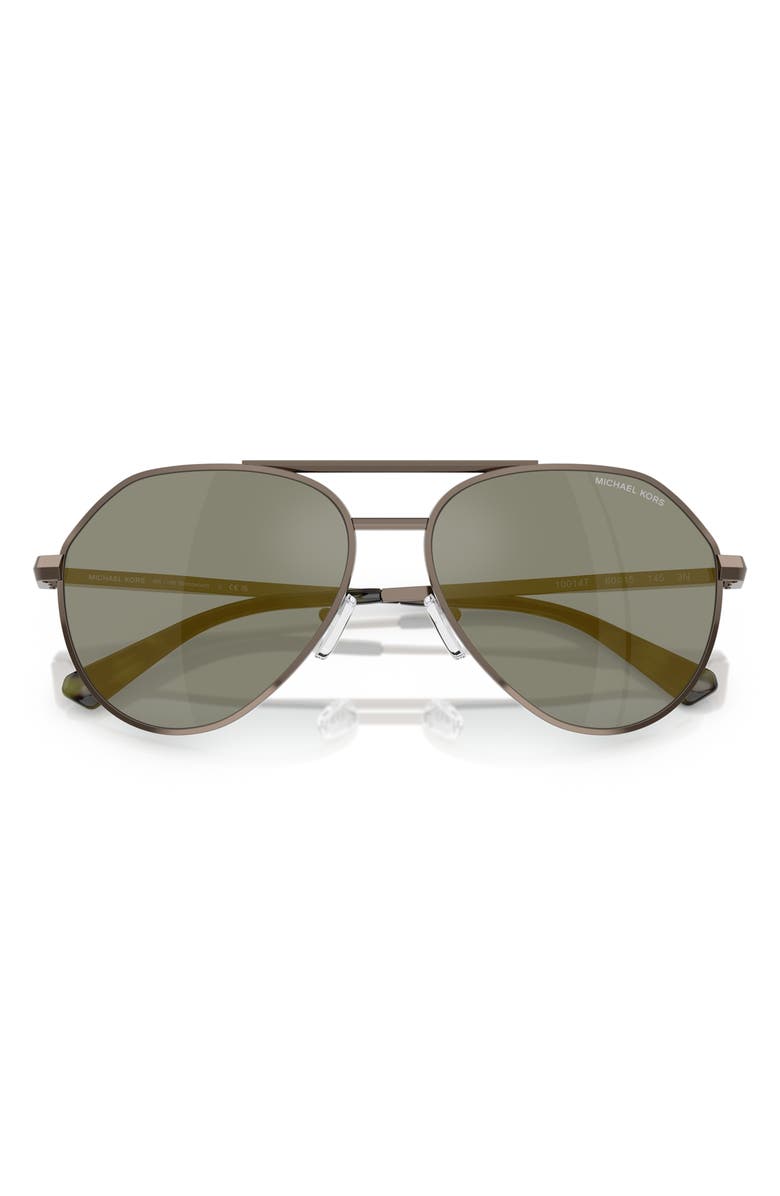 Michael Kors 60mm Pilot Sunglasses, Alternate, color, Matte Husk / Olive Mirror