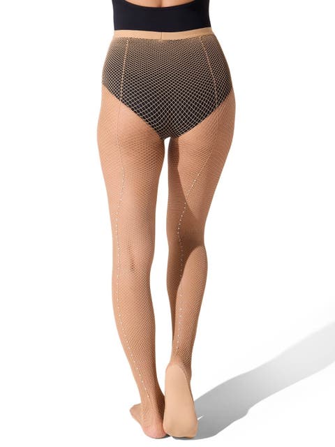 Professional Rhinestone Fishnet Tight