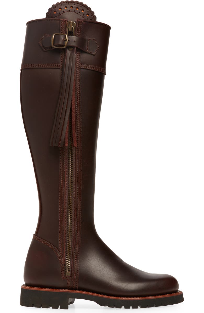 Penelope Chilvers Water Resistant Knee High Tassel Boot, Alternate, color, Conker