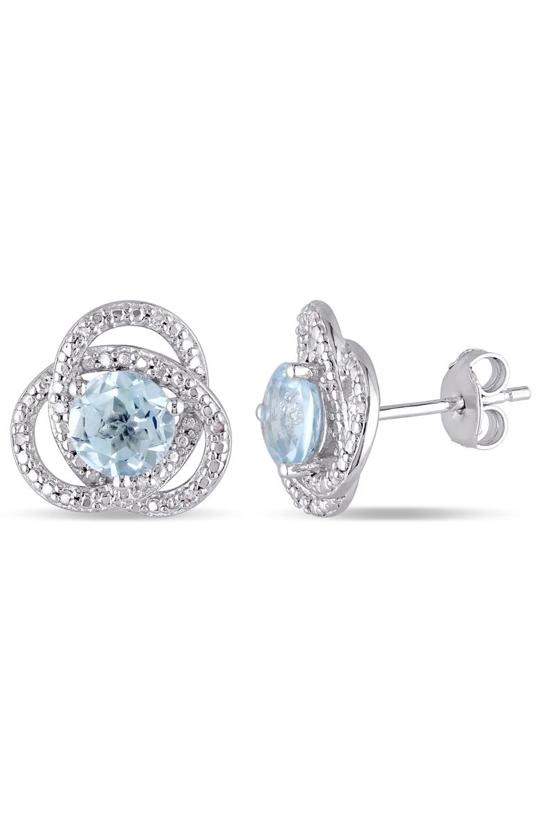 Julianna B. Blue Topaz & Diamond Infinity Stud Earrings, Main, color, Topaz
