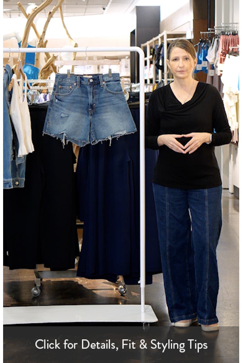 Ribcage High Waist A-Line Cutoff Denim Shorts video