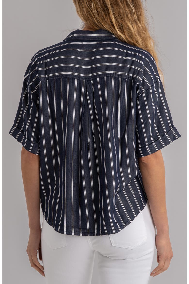 Brenda Stripe Button-Up Shirt, Alternate, color, INDIGO/ WHITE