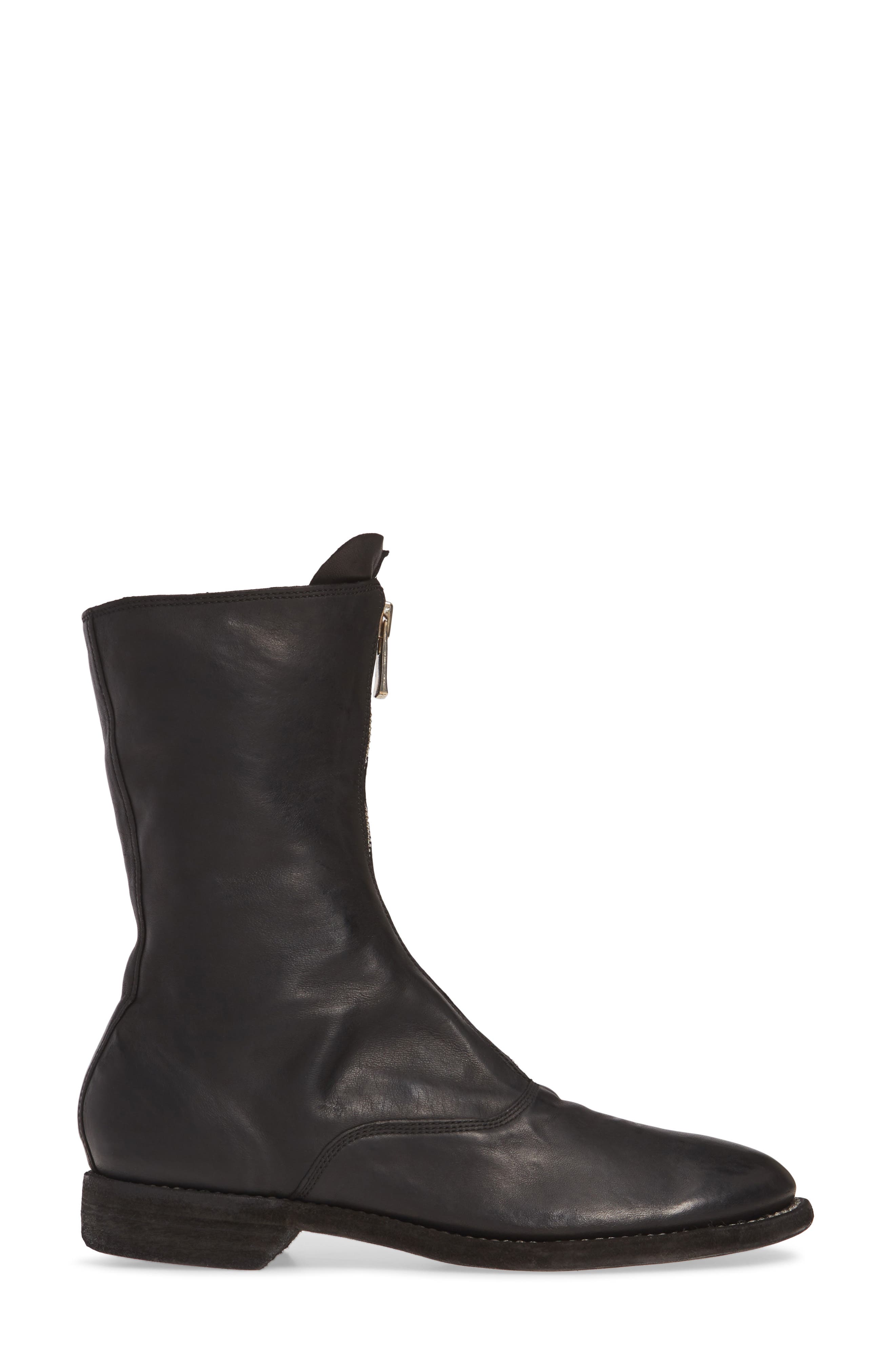 Front Zip Army Boot, Alternate, color, BLACK