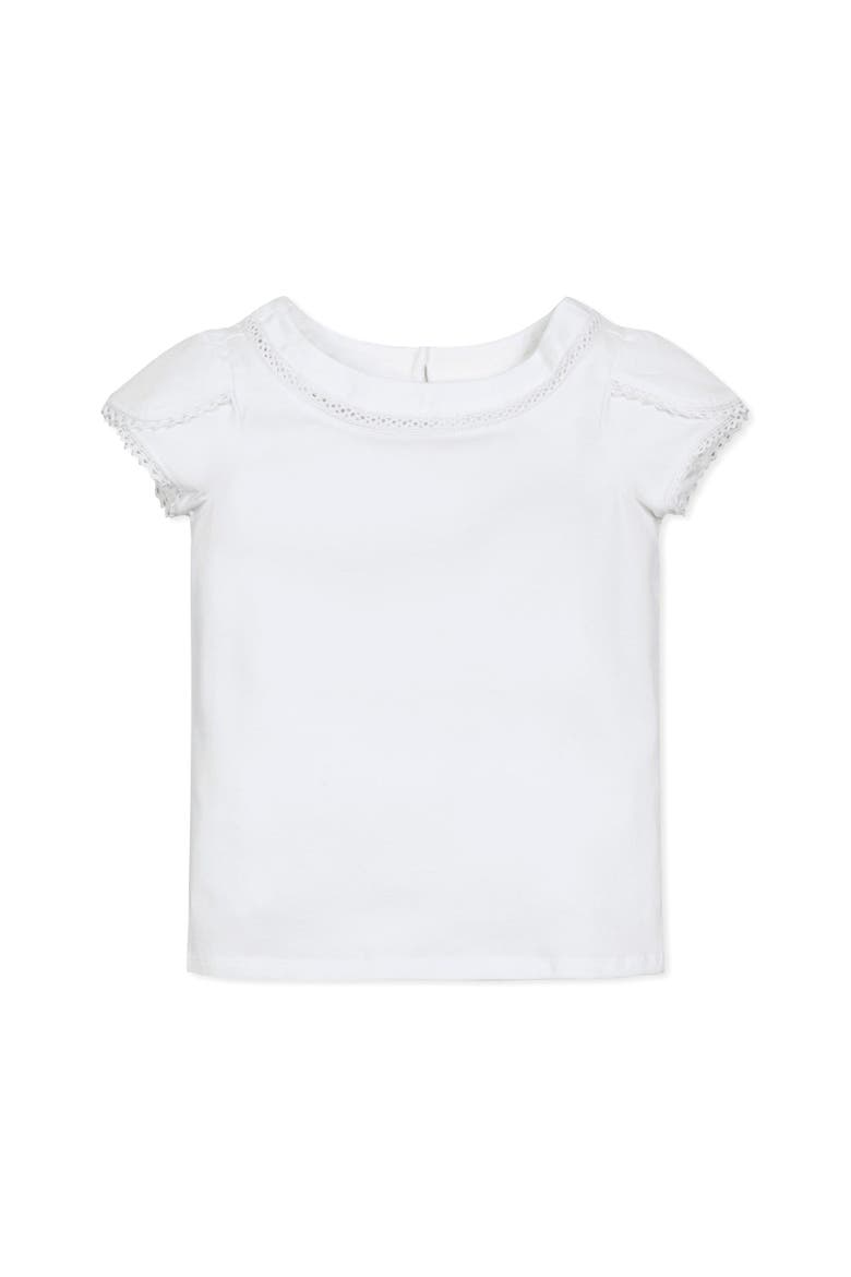 Baby Girls' Organic Knit Top with Tulip Sleeves, Infant, Main, color, White Petal Sleeve