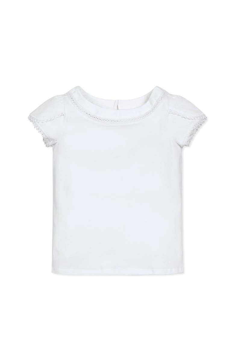 Hope & Henry Baby Girls' Organic Knit Top with Tulip Sleeves, Infant, Main, color, White Petal Sleeve