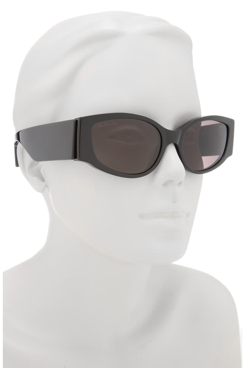 56mm Oval Sunglasses, Alternate, color, BLACK BLACK GREY