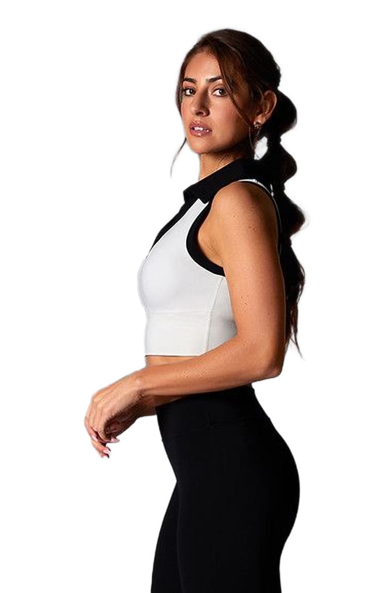 Tavi Contrast Polo Tank, Alternate, color, Coconut Ebony