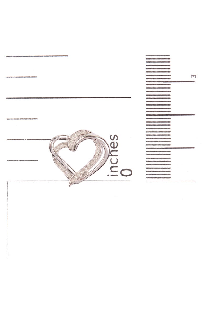 Haus of Brilliance 925 Sterling Silver 1/10ct TDW Diamond Double Heart Pendant Necklace, Alternate, color, Silver