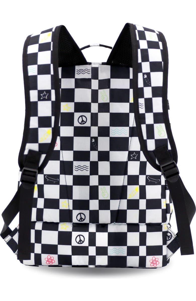 J World Unisex Packmate 2 in 1 School Backpack With Built-in Lunch Bag, Alternate, color, Icon Checkers