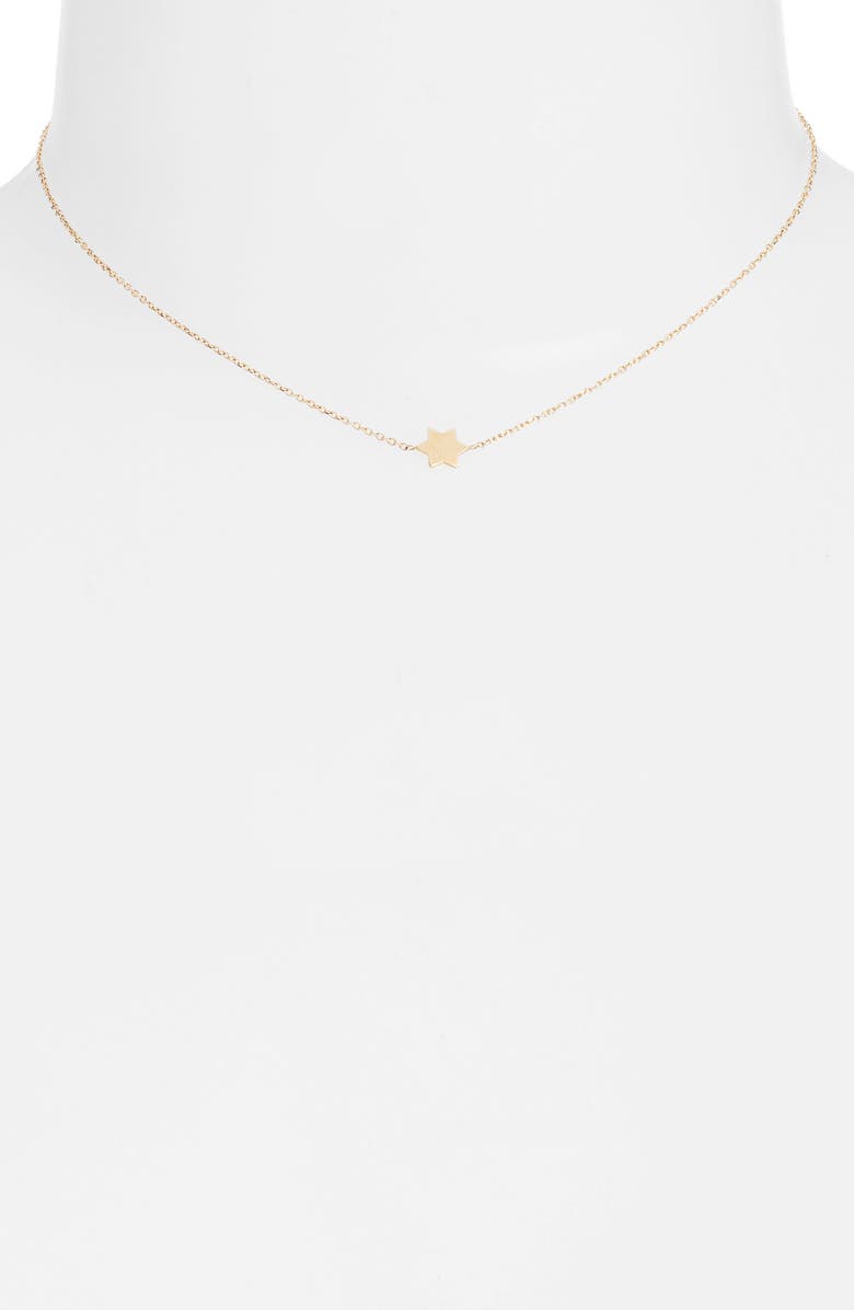 Anzie Love Letter Star of David Pendant Necklace, Alternate, color, Yellow Gold