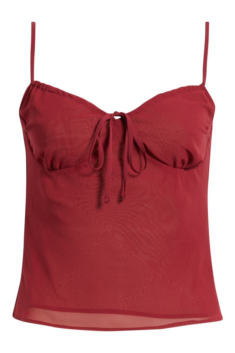 The Josephine Tie Front Camisole, Alternate, color, BURGUNDY