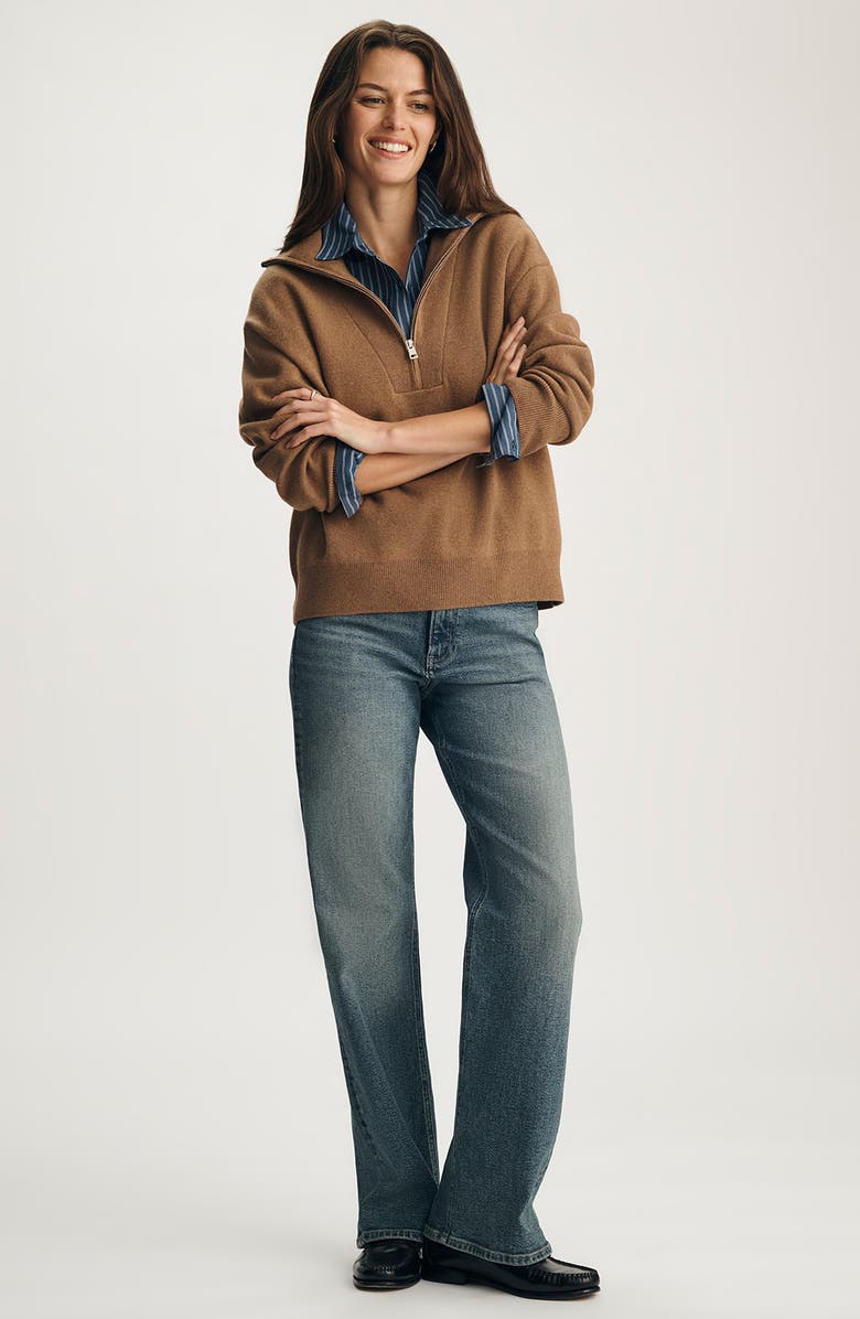 Mavi Jeans Half Zip Polo Sweater, Alternate, color, Kelp