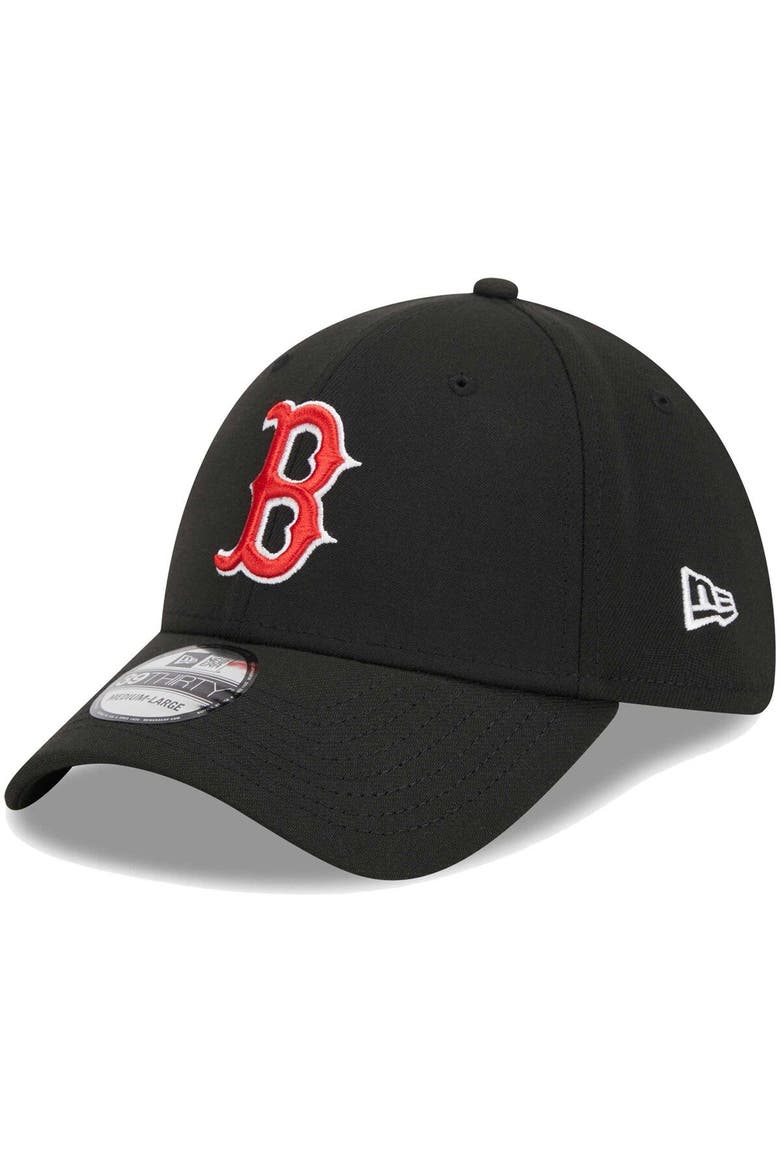 Men's New Era Black Boston Red Sox Logo 39THIRTY Flex Hat, Main, color, Black