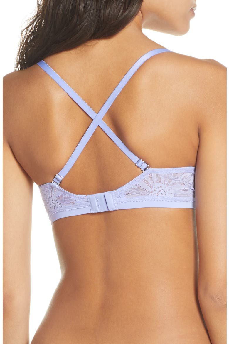 Sleek Micro Lace Underwire Convertible Push-Up Bra, Alternate, color, JACARANDA
