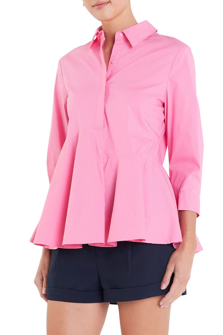 Peplum Shirt, Alternate, color, PINK