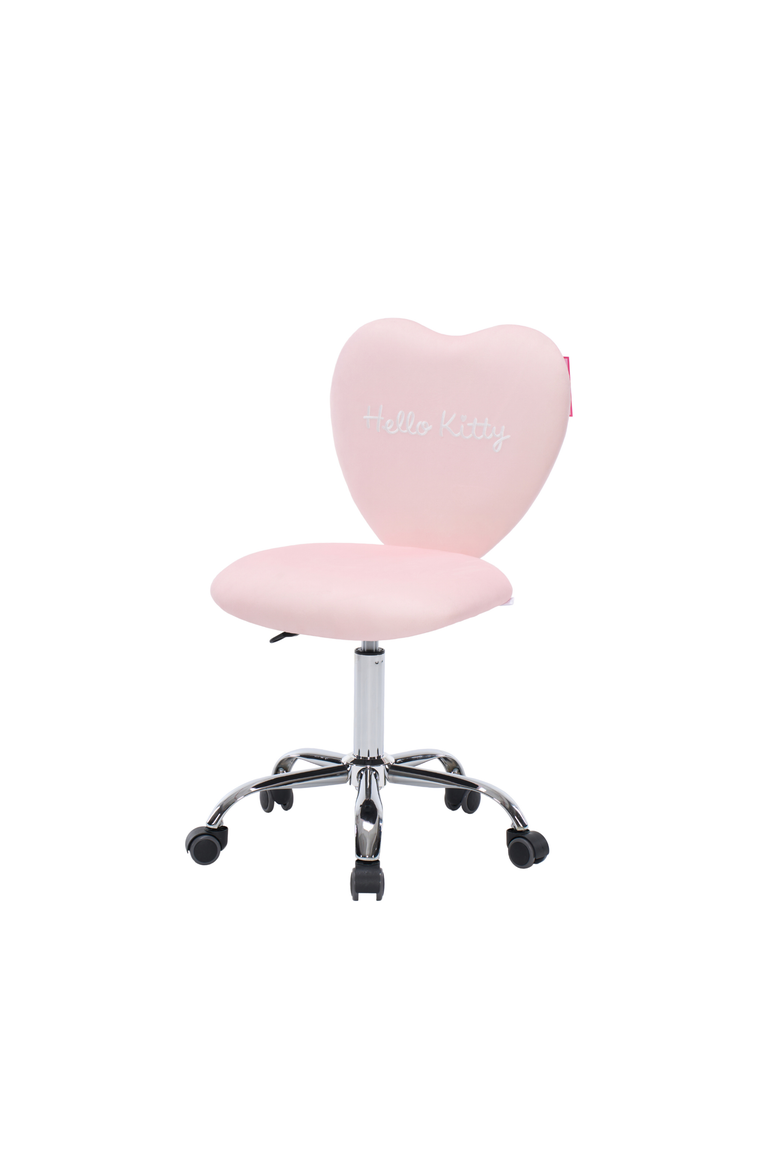 Hello Kitty Sweet Heart Swivel Vanity Chair, Alternate, color, Pink with Hello Kitty design