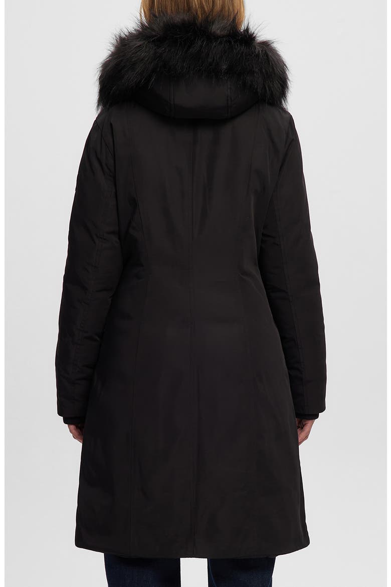 Kristel Faux Fur Hooded Parka, Alternate, color, BLACK