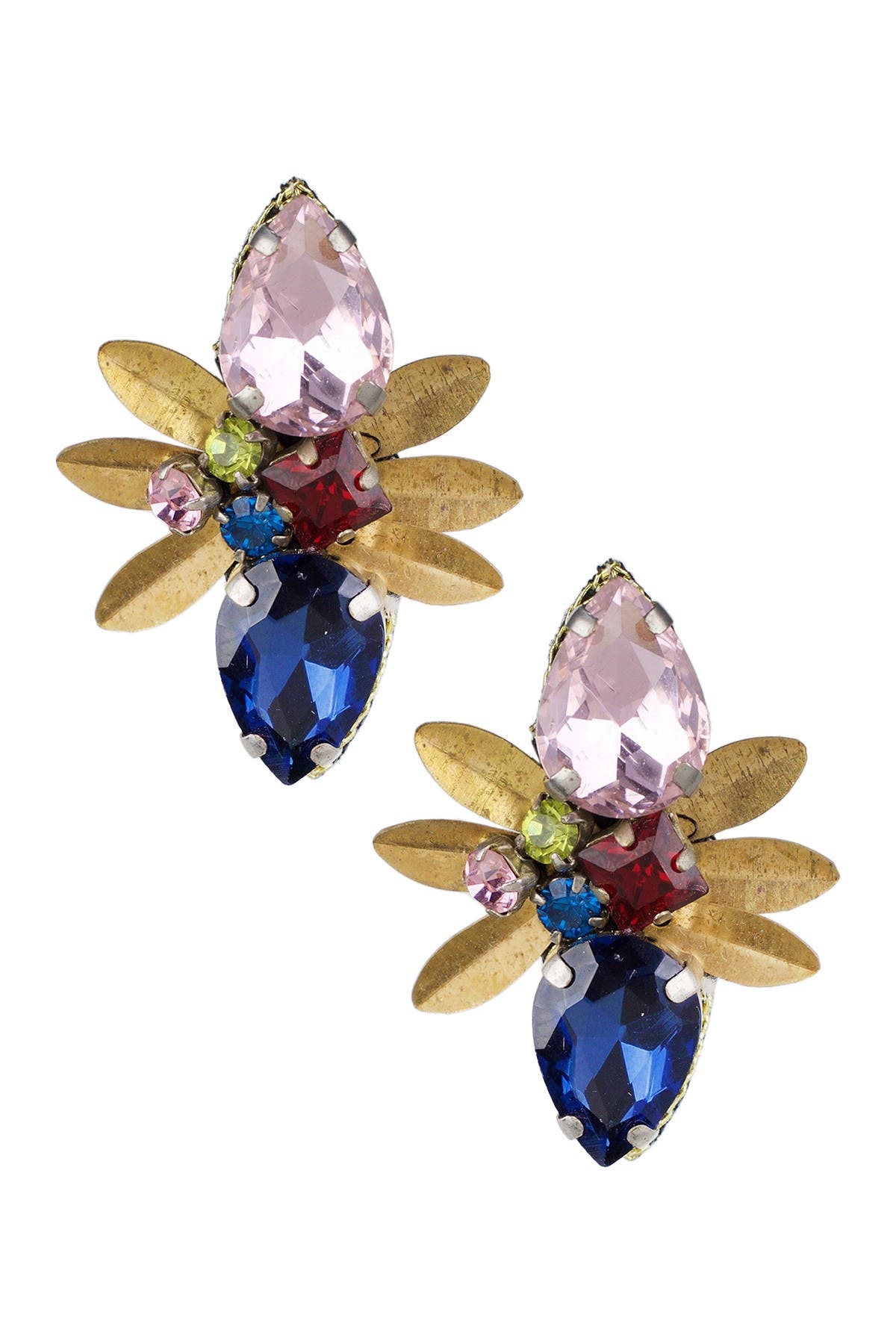 JARDIN Prong Set Crystal Embellished Cluster Earrings (Women ...