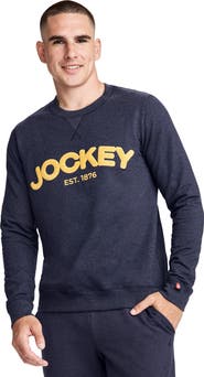 Jockey Mens Lightweight Cotton Blend Fleece Crew Sweatshirt