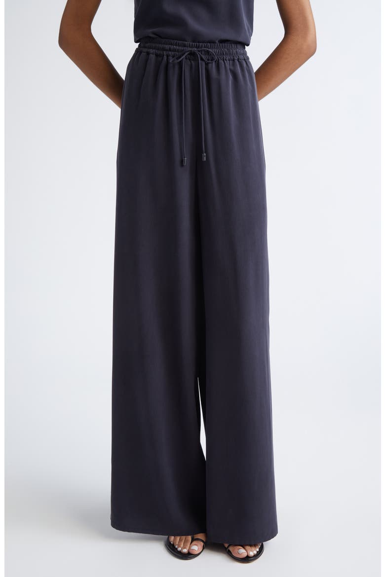 Genero High Waist Wide Leg Silk Pants, Main, color, ULTRAMARINE