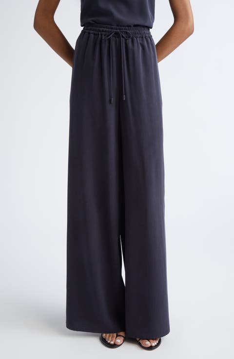 Genero High Waist Wide Leg Silk Pants
