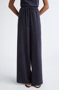Max Mara Genero High Waist Wide Leg Silk Pants