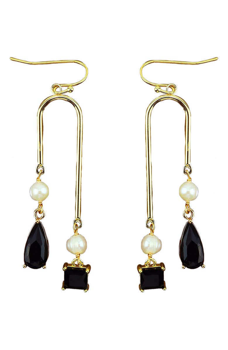 Panacea Cultured Freshwater Pearl & Crystal Drop Earrings, Main, color,