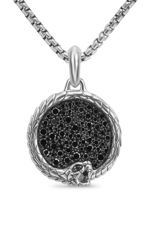 Ouroboros Amulet with Black Diamonds
