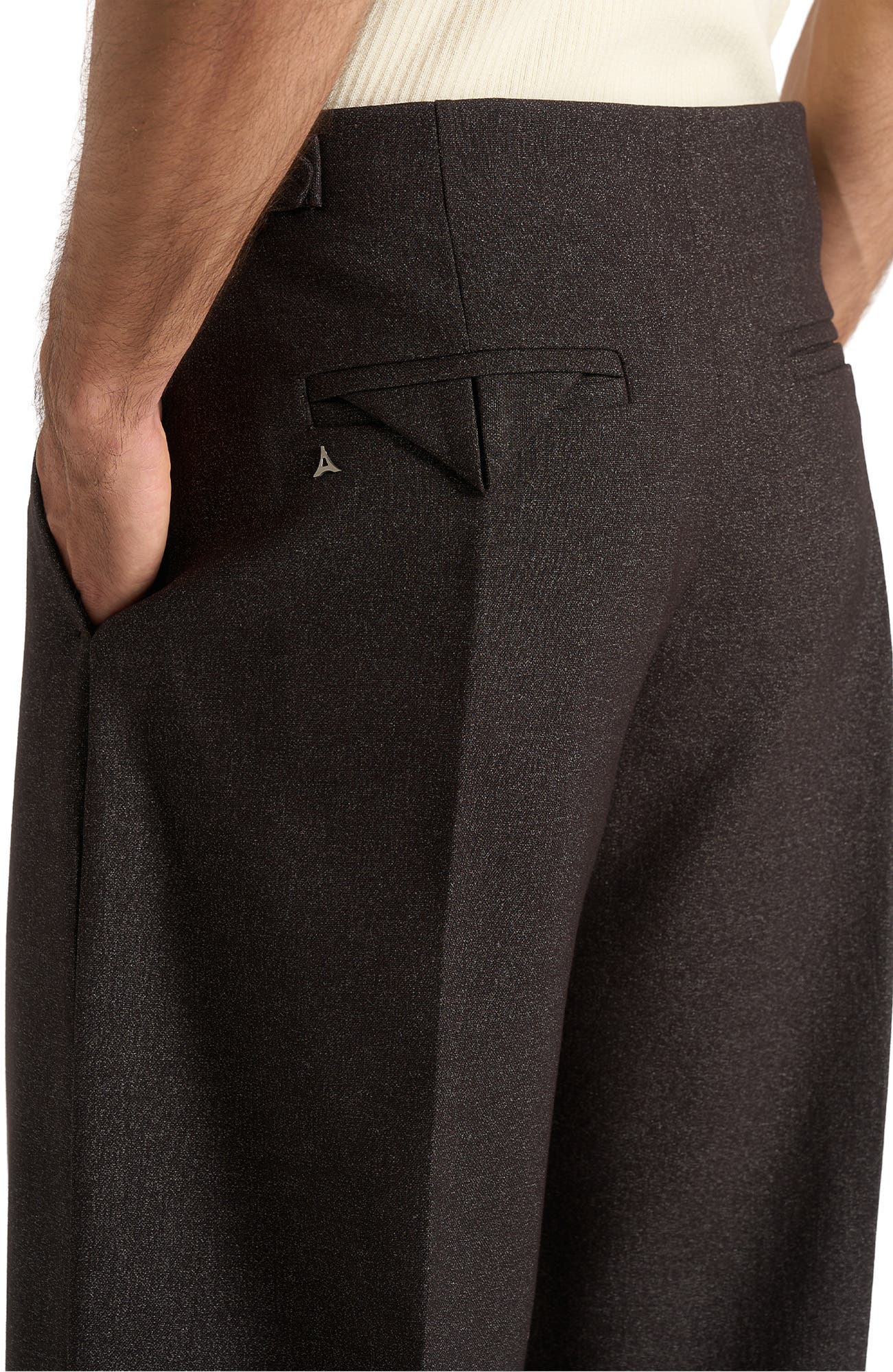 Lior Box Pleat Hatched Wide Leg Trousers (Men) | Nordstrom
