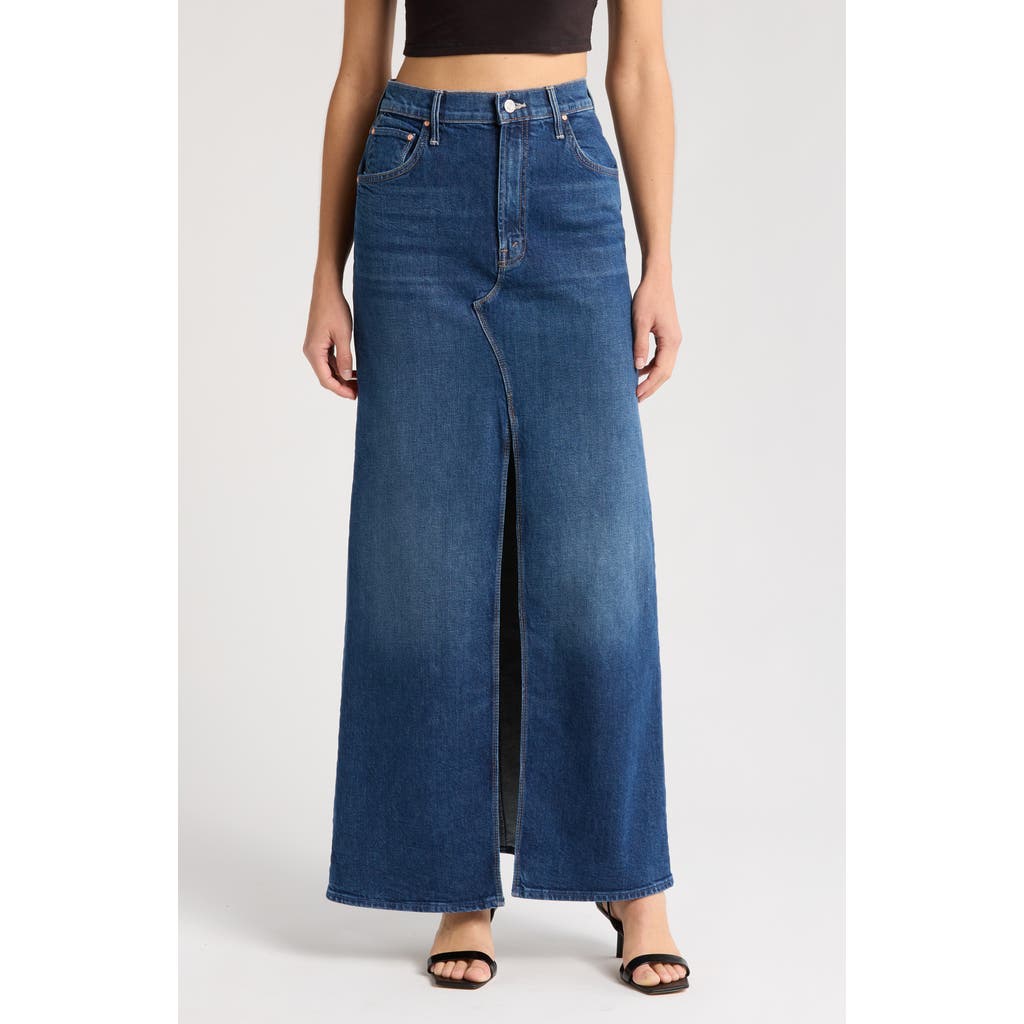 Shop Mother The Bombshell Maxi Denim Skirt In Cannonball