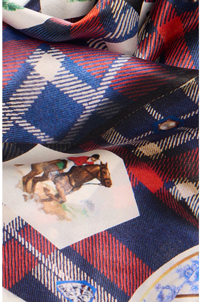 Volta Ceramics Print Square Organic Silk Scarf, Alternate, color, BLUE/ RED