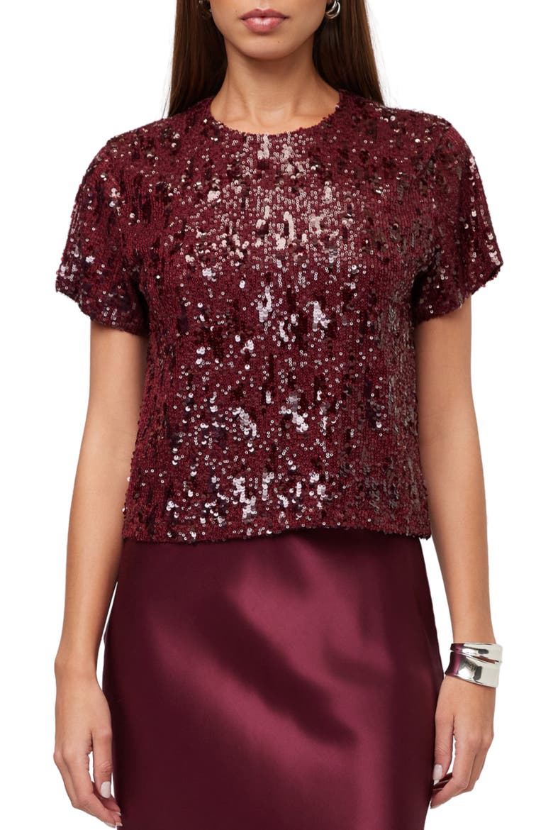 Stacey Sequin Top, Main, color, MERLOT