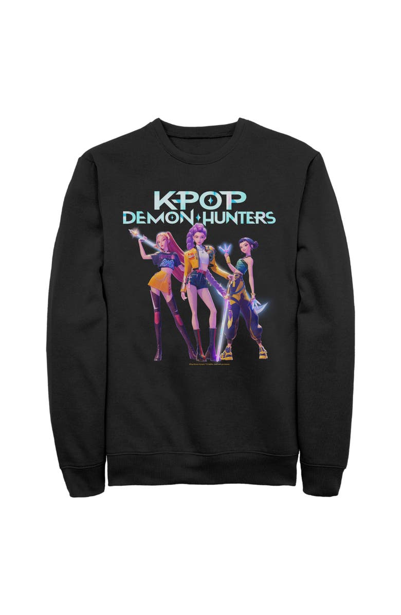 KPop Demon Hunters Men's KPop Demon Hunters Girls Group Shot  Sweatshirt, Main, color, Black