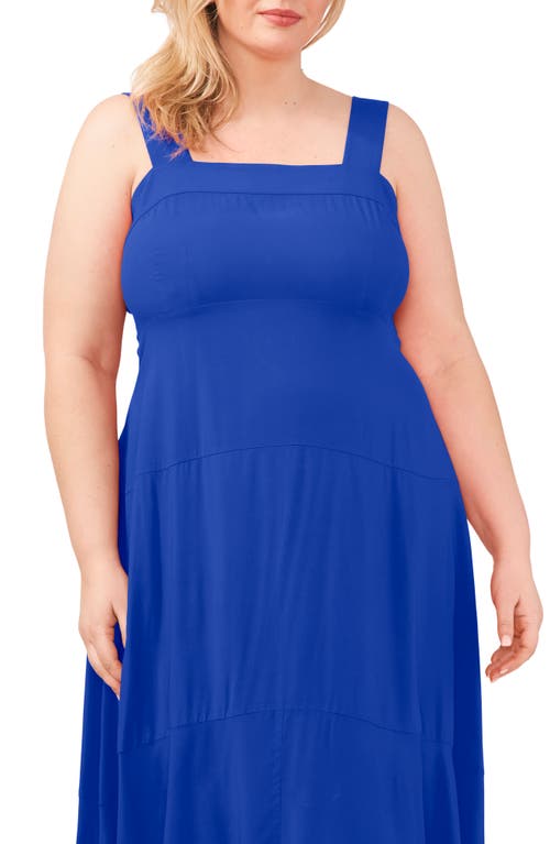 Vince Camuto Solid Sleeveless Tiered Maxi Dress In Mod Cobalt