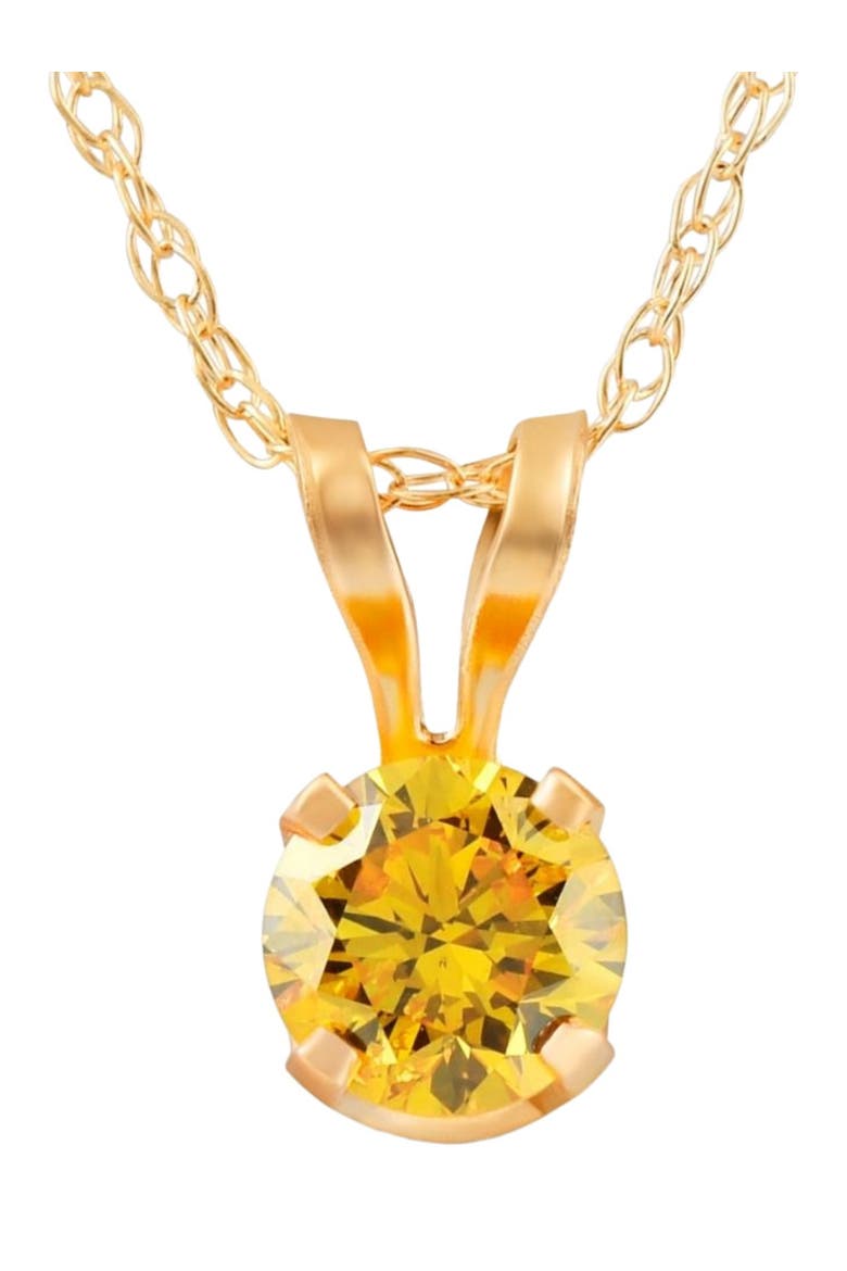 1/4Ct Fancy Canary Diamond Lab Grown Pendant 14k Gold Necklace, Main, color, 14k Yellow Gold