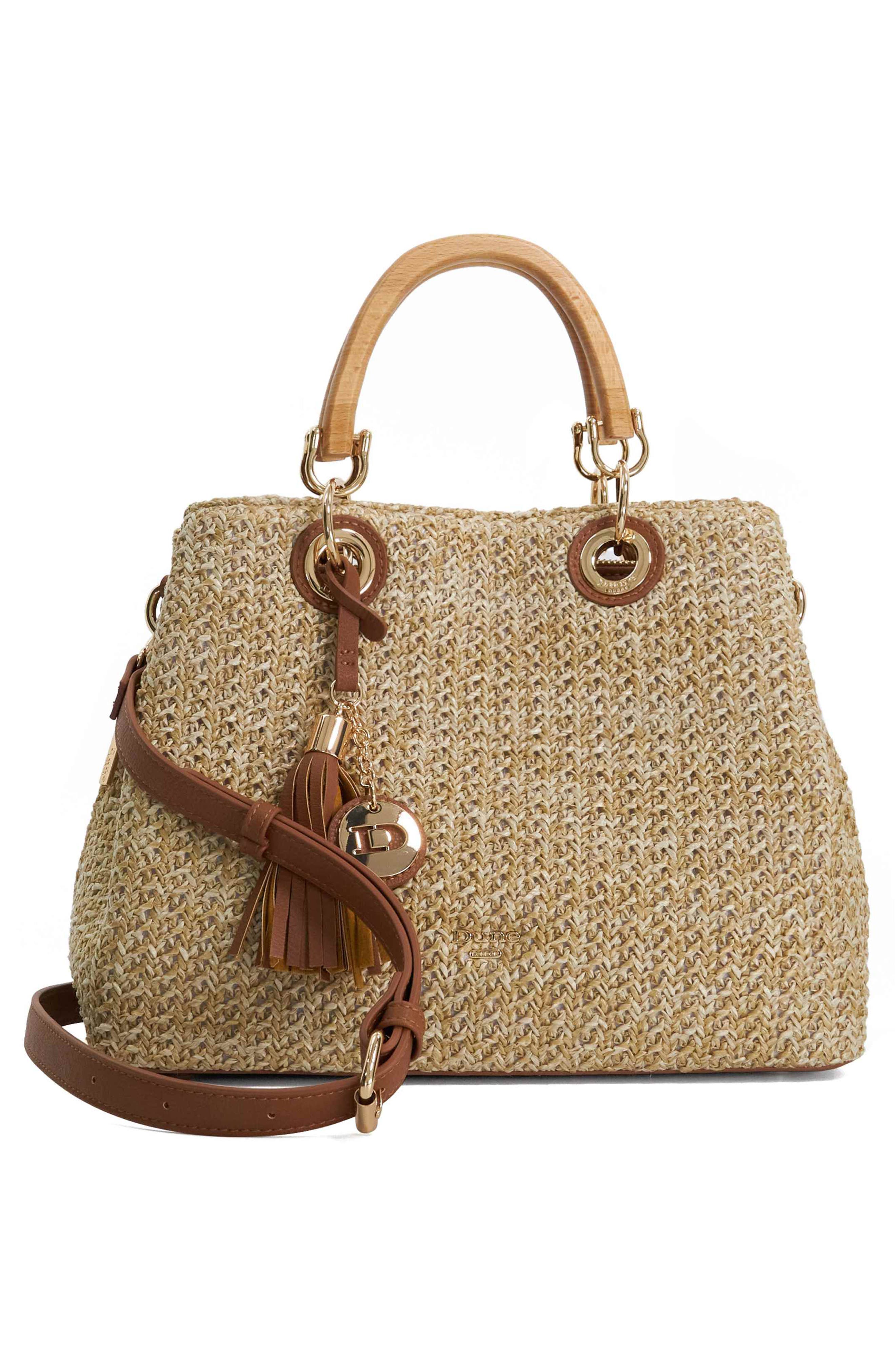 Dune London Demmy Woven Top Handle Bag, Alternate, color, Natural