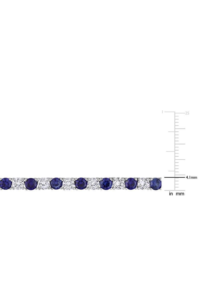 DELMAR Lab Created Sapphire & White Topaz Tennis Necklace & Bracelet Set, Alternate, color, 