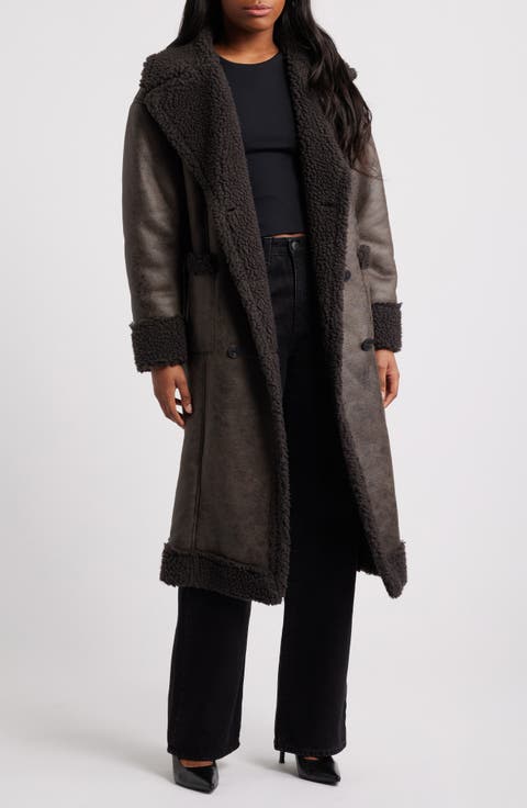 NORA BROWN SHEARLING MEDIUM COAT