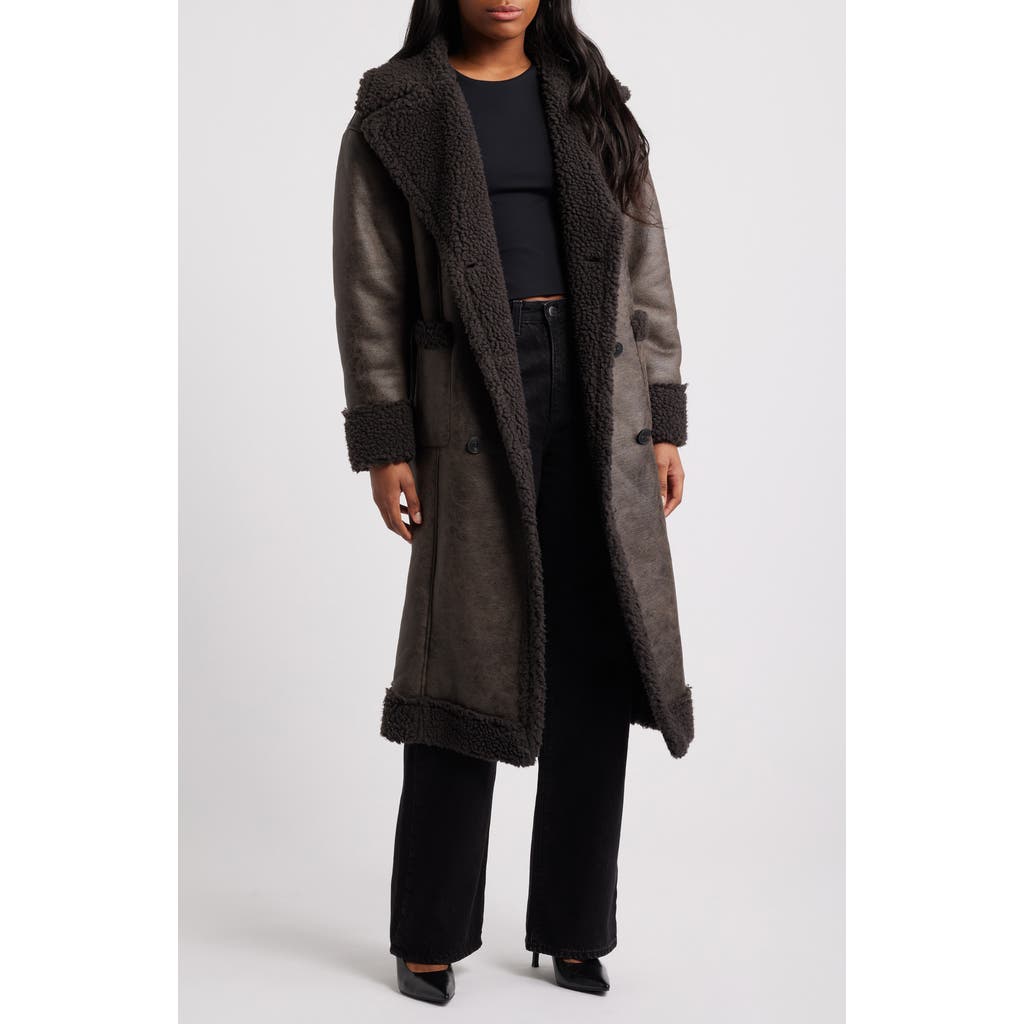 NASTY GAL NASTY GAL FAUX SHEARLING COAT